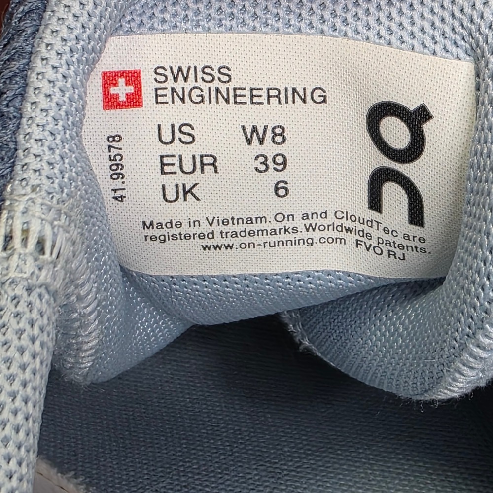 On Cloudswift Running Shoes Womens‎ 8 Blue Denim Helion CloudTec 41.99578 - Picture 6 of 9